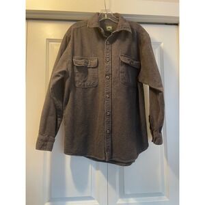 Stillwater Supply Co Chamois Shirt Charcoal Gray Cotton Heavy Flannel Work Large